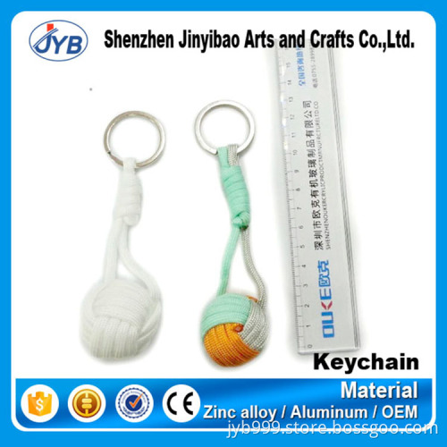 2016 hit product custom rope knots keyring parachute ropes ball keychain